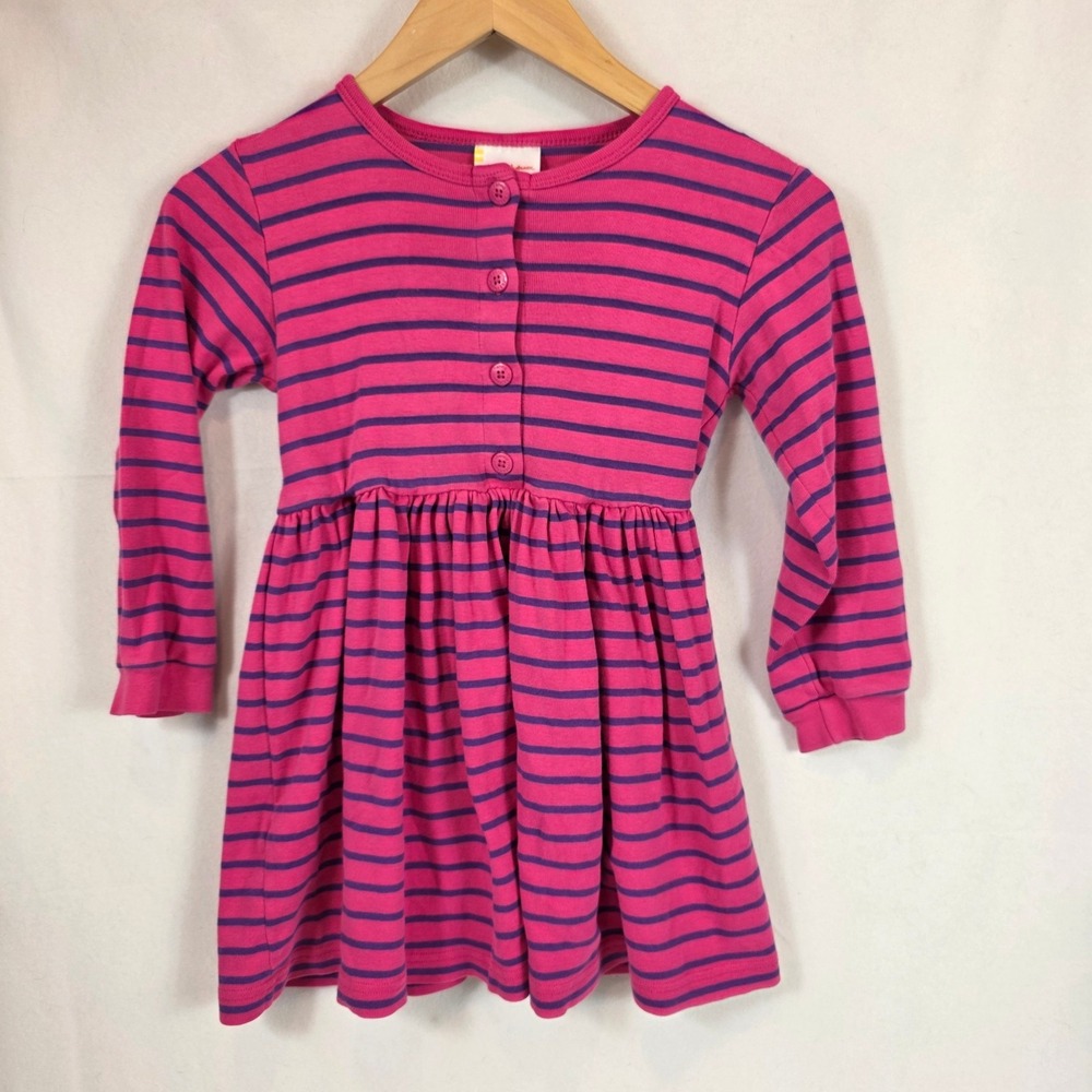 hanna andersson girl's tunic striped pink 120 6-7